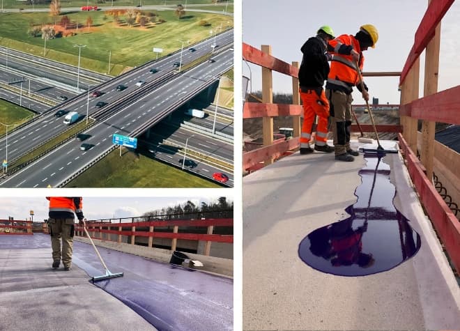 Abdichtung und Beschichtung eines Brückendecks mit Triflex System