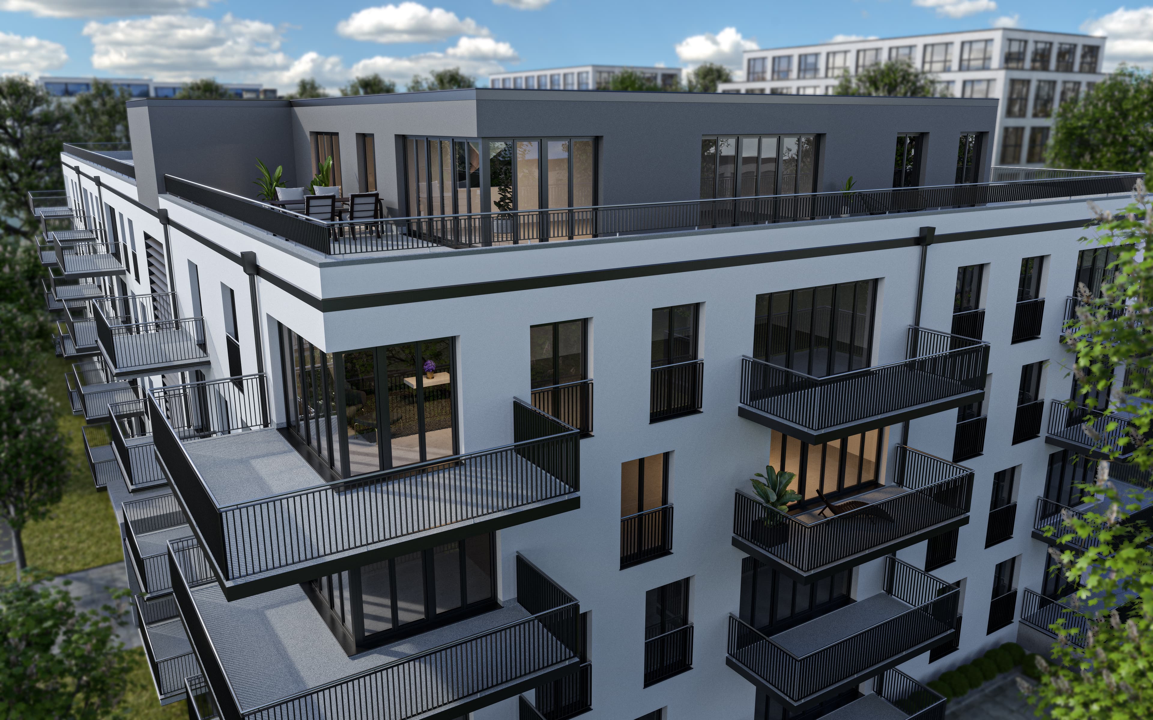 Balcony surfaces of a residential building as a typical application area for waterproofing and coating systems