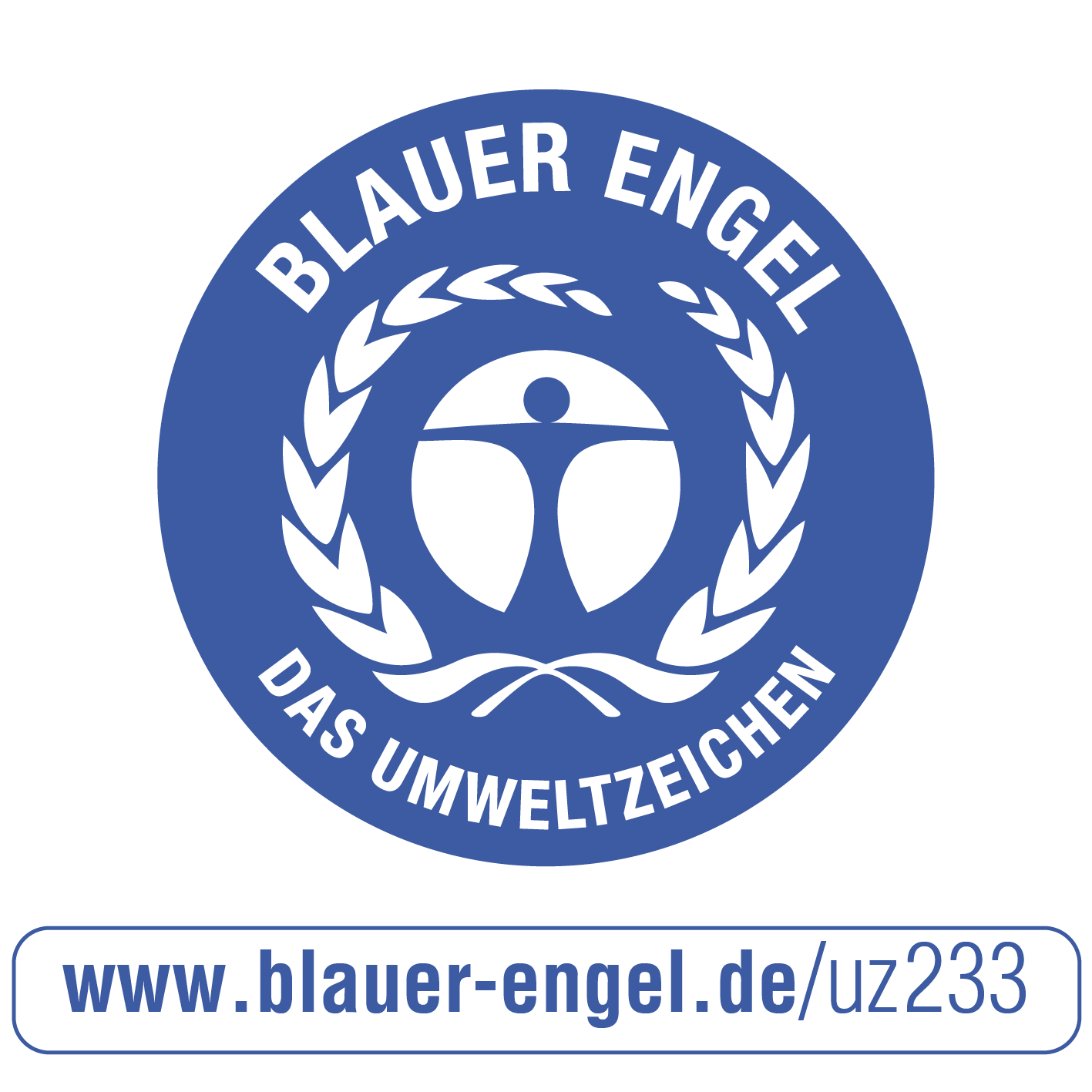 Blauer Engel Logo mit Kurzlink deutsch