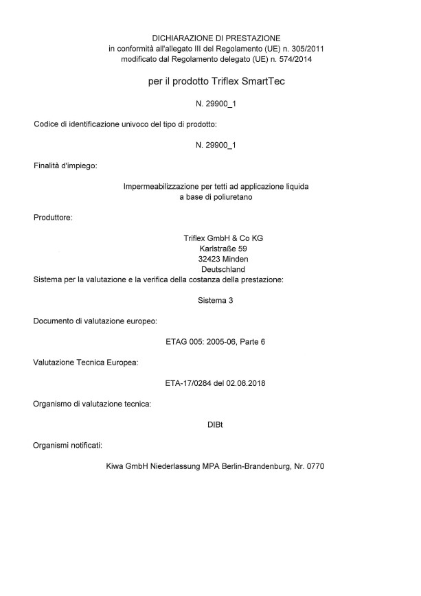 Triflex SmartTec Dichiarazione di prestazione