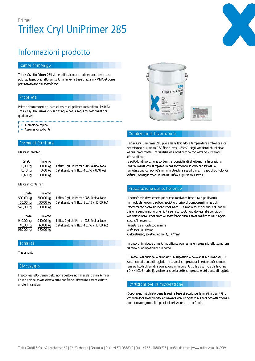 Triflex Cryl UniPrimer 285 Informazioni prodotto